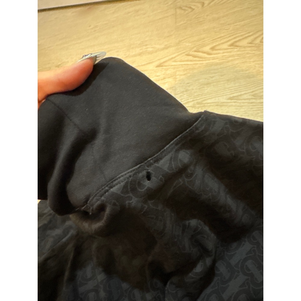 Burberry TB Monogram Turtleneck Sweatshirt Black Charcoal Logo Print Small - Picture 6 of 6